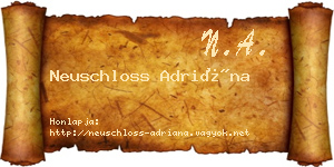 Neuschloss Adriána névjegykártya